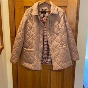 Issac Mizrahzi camel quilted barn jacket